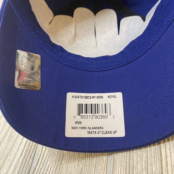 47 Brand NY New York Islanders Logo Womens Hat Adj Strapback Blue Clean Up New - Picture 8 of 10